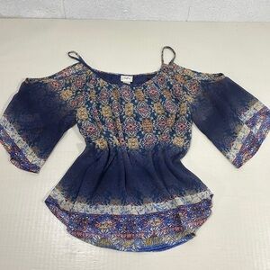 “ Day trip” multi coloured top with open shoulders​​​​​​​​​​​​​​​​​